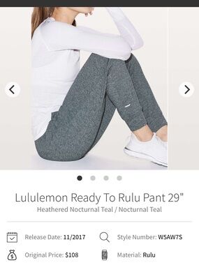 Lululemon Ready to Rulu Joggers-Heathered Nocturnal Teal-Size 6